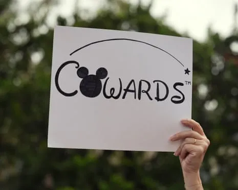 Hundreds Protest In Front Of Mickey Mouse Company HQ Concerning ‘Anti-Free Speech’ Kimmel Show Removal
